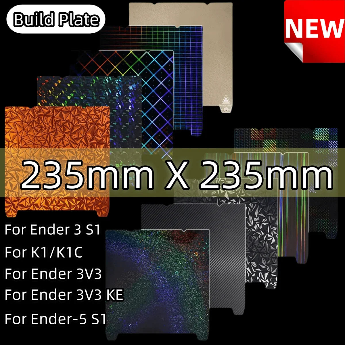 K1C PEI Sheet K1 Build Plate Double Sided PEO PET Spring Steel Sheet Ender 3 V3 SE H1H Plate for For Ender-3 S1 Pro/ Ender-5 S1