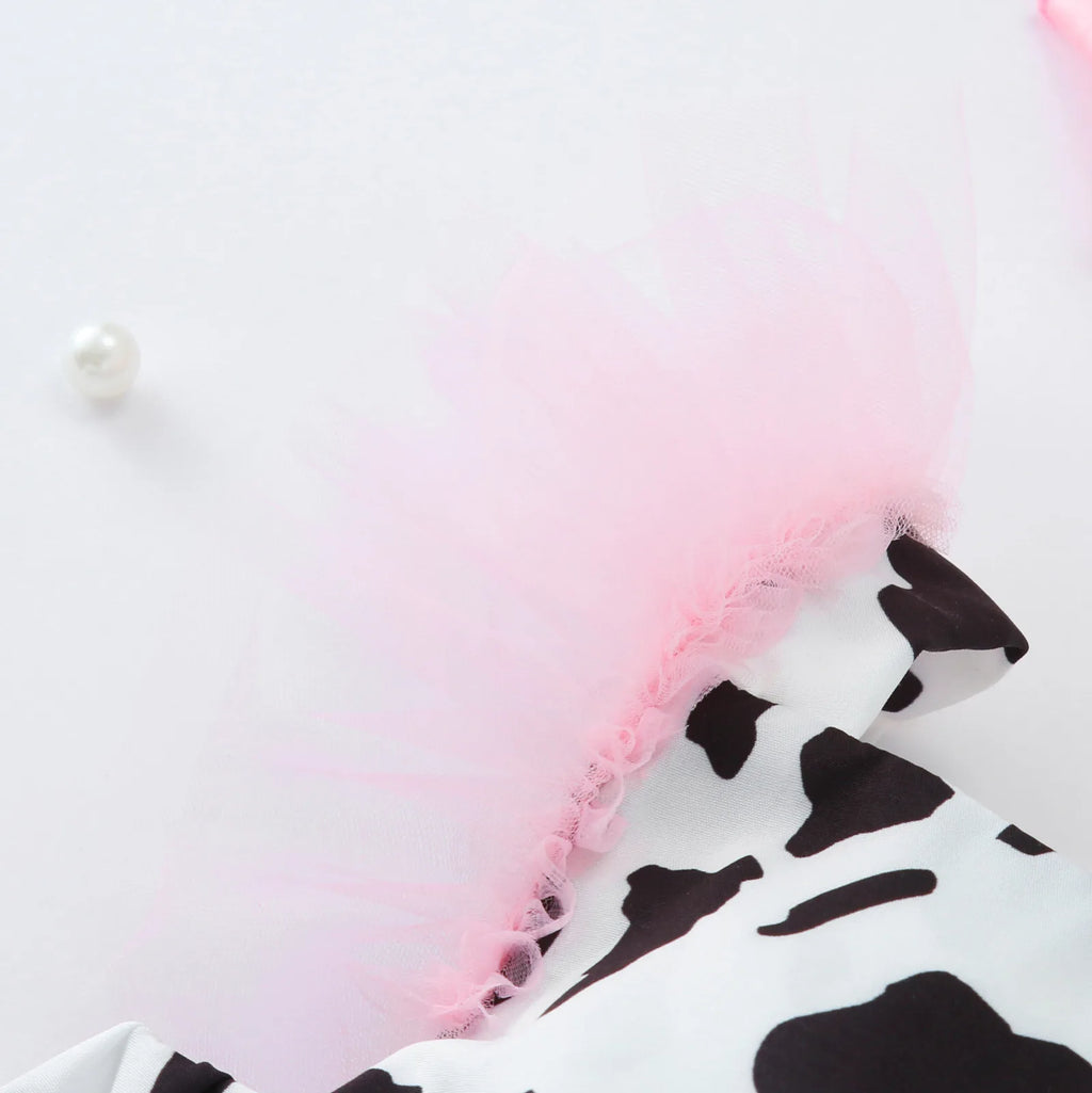 Toddler Baby Girls Romper Dress Infant Fashion Cute Cow Printed Tulle Clothes Newborn Sleeveless 3 6 Month Jumpsuit For Summer