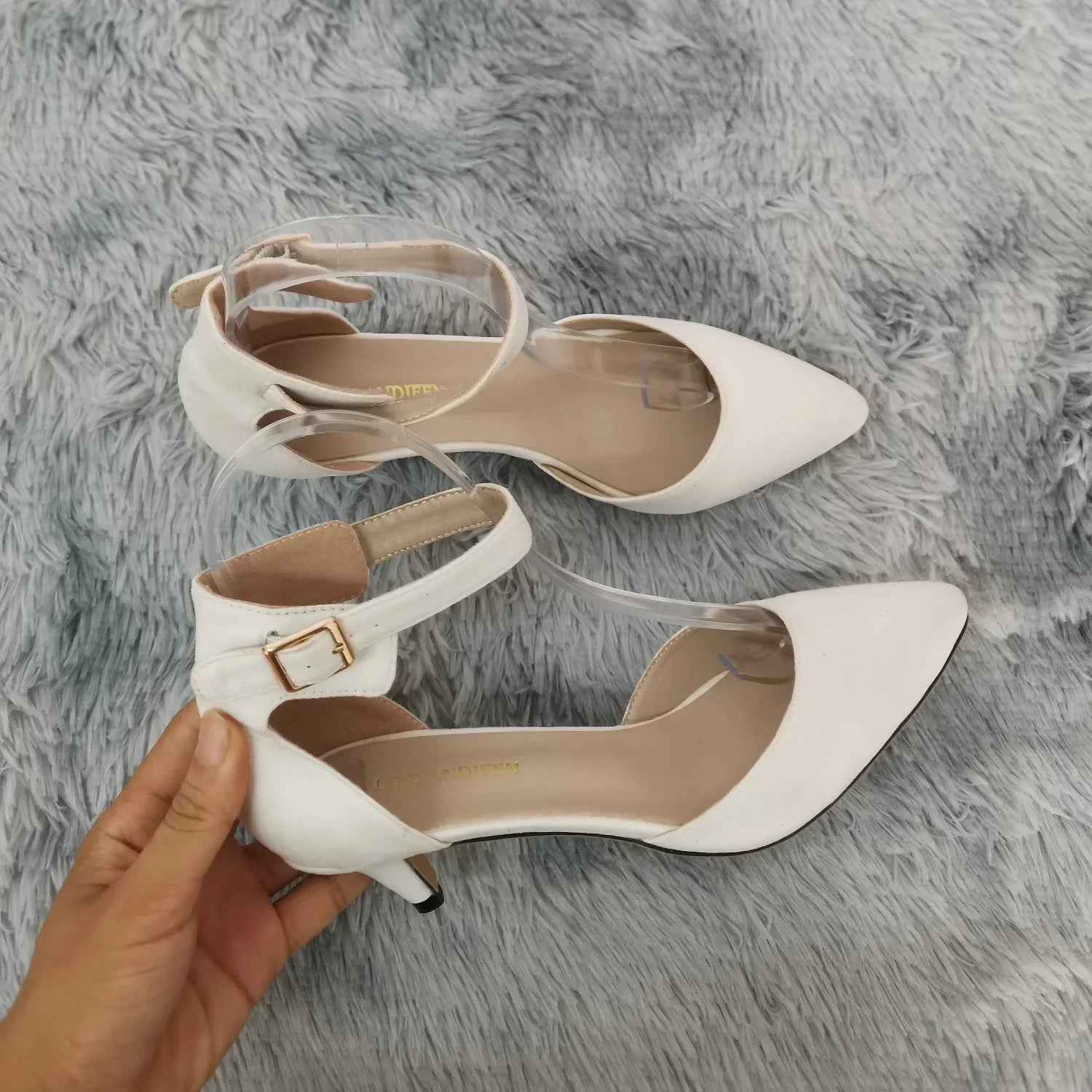 Women Sandals Summer Ladies Bridal Suede 5cm Thick Heel Pumps Wedding Party Shoe Newest Woman Open Toe Sexy Ankle Straps Sandal