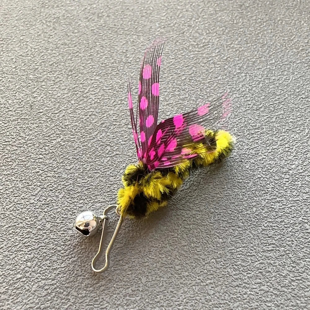 3pcs Cute Simulation Insect Cat Teaser Stick for Change Heads Cat Toys Feather Pet Toy Supplies