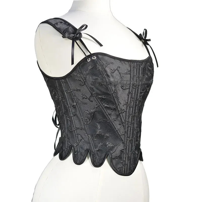 Fashion White Embossed Vintgae Petal Bodices Women Overbust Slimm Corsets Lace Up Boned Shaping Tops Korset