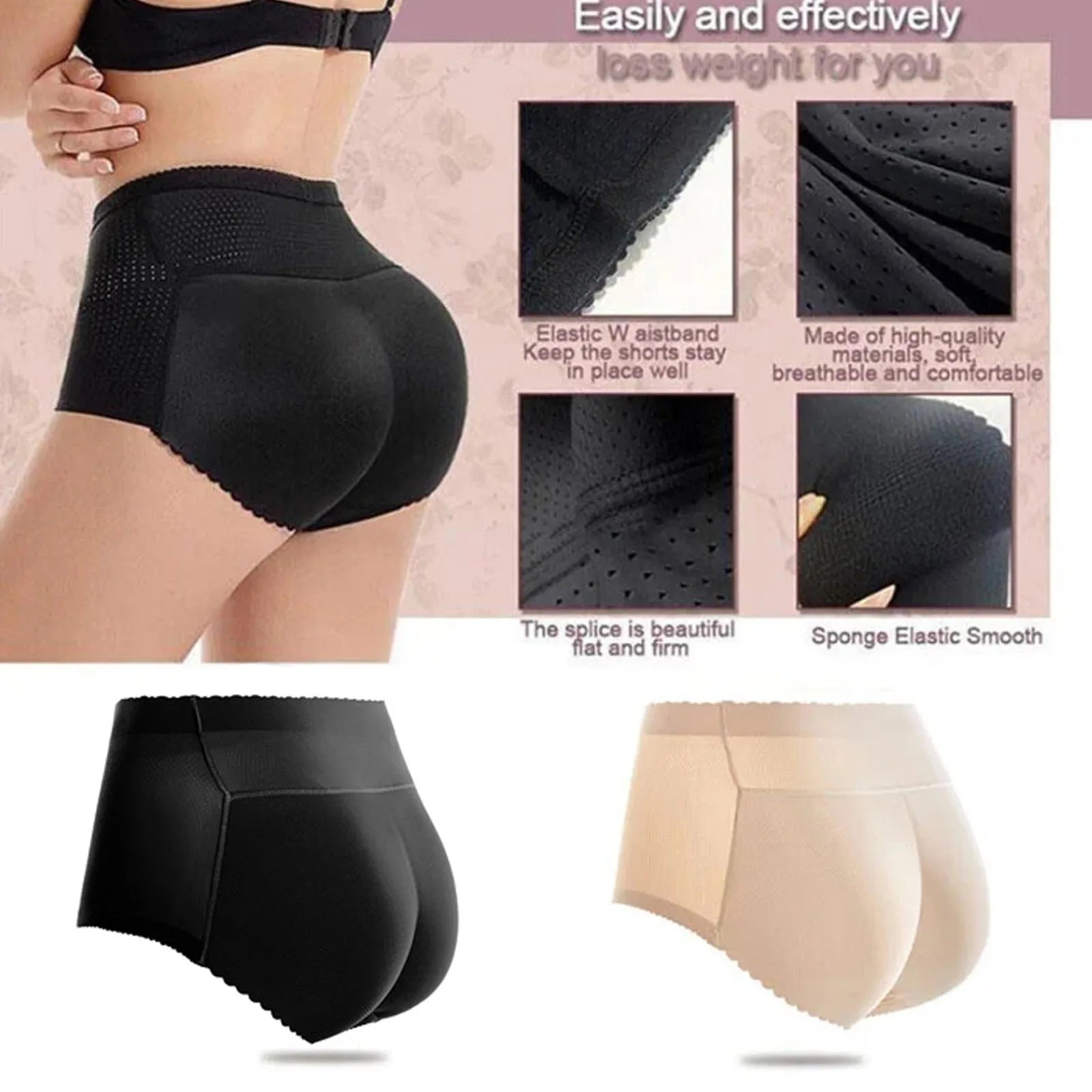 Seamless Shapewear Women's Mid Waist Shaping Triangle Pants Sponge Buttocks Mesh Breathable Hip Lifting Tummy Tightening Pants