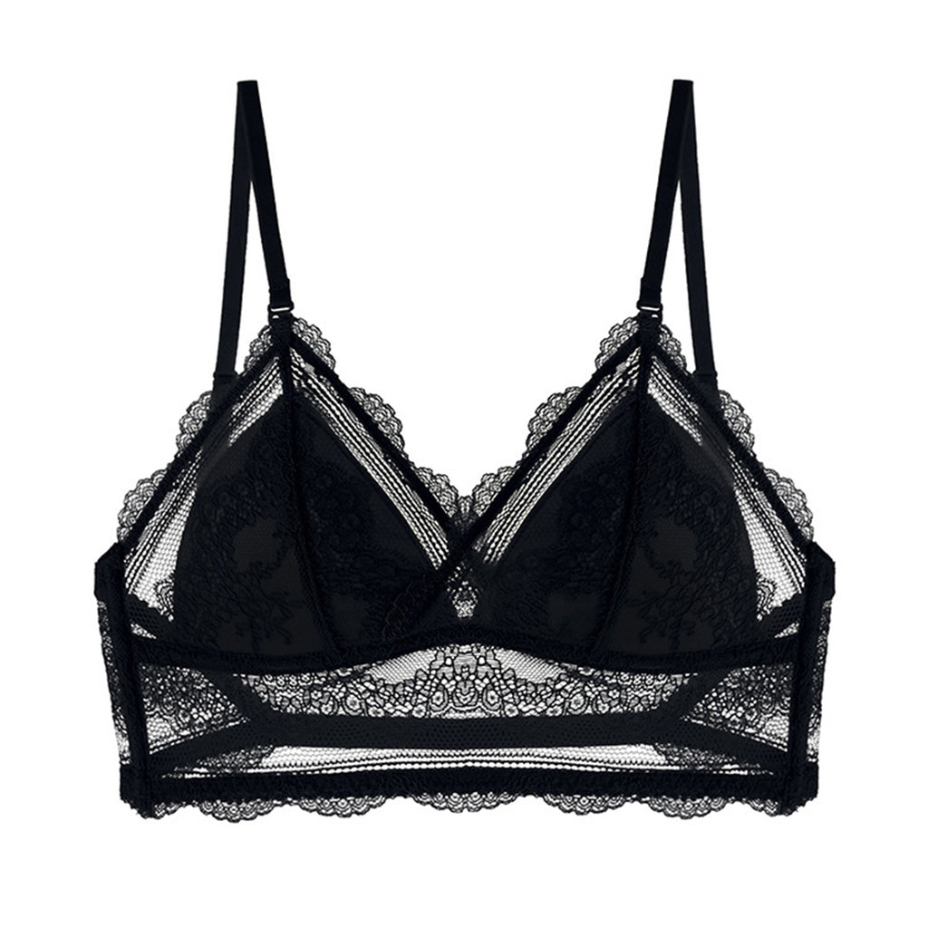 Sexy Low Back Bras Ladies U Backless Invisible Lace Wireless Bra Bralette Mesh Ultra Thin Seamless Underwear Women Lingerie