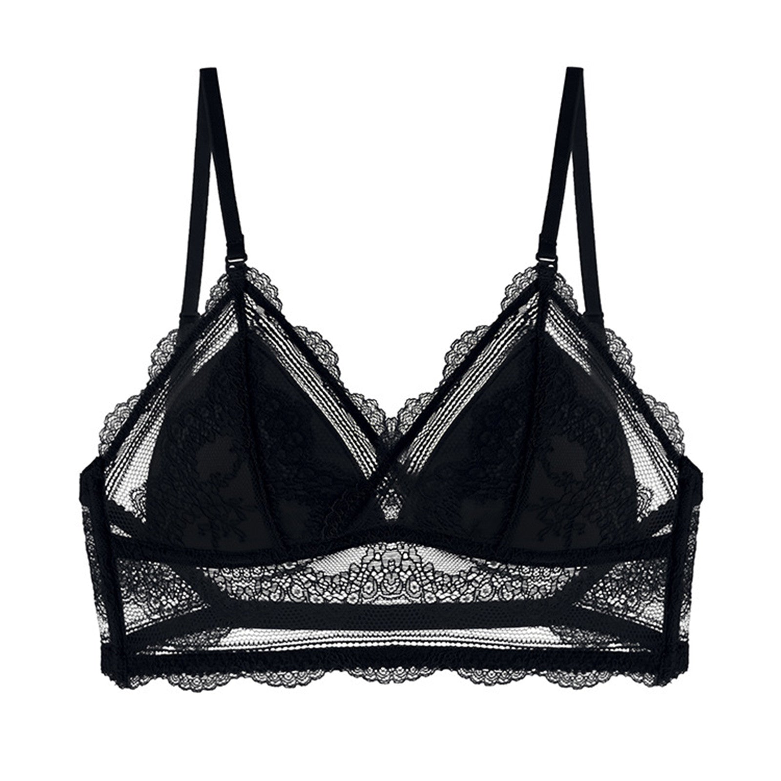 Sexy Low Back Bras Ladies U Backless Invisible Lace Wireless Bra Bralette Mesh Ultra Thin Seamless Underwear Women Lingerie