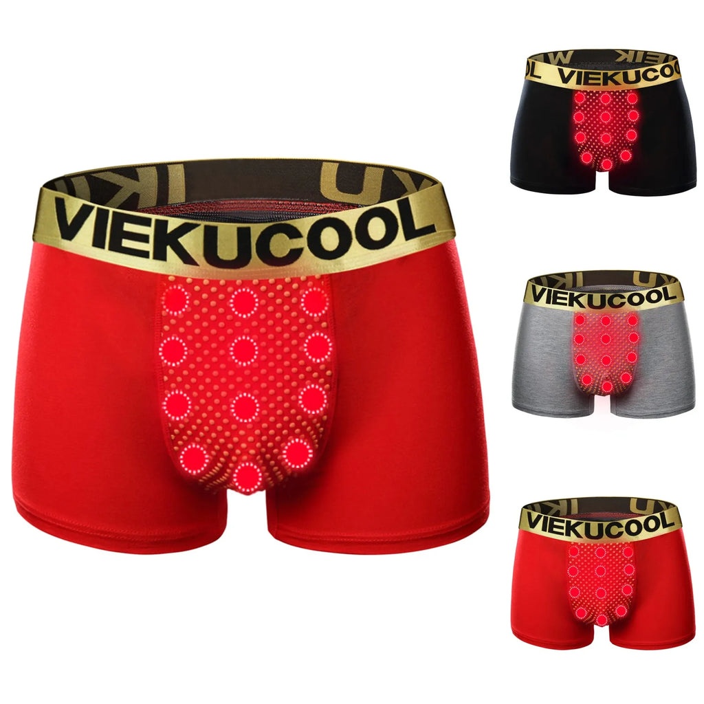 Mens Boxer Panties Strong Magnetic Tourmaline Painted U-Convex Briefs Boxer Briefs Underpants Mid Waist Short Pants Male