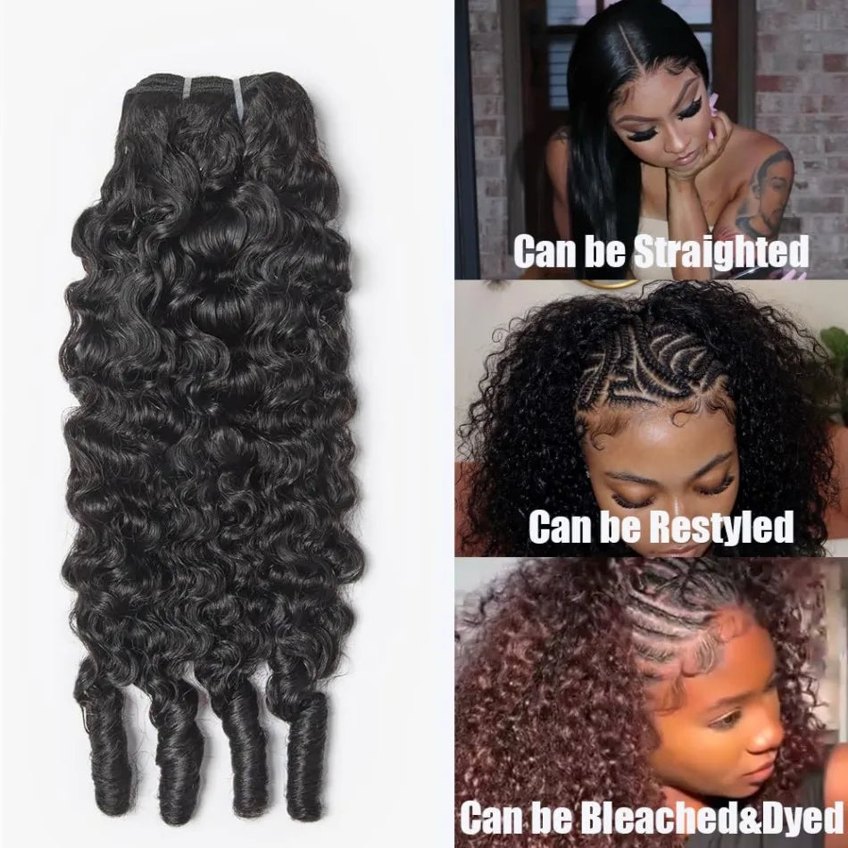 12A Burmese Curly Bundles Human Hair 3C4A Water Wave With Spiral Curly End 100% Unprocessed Raw Hair Sew In For Women 18 30 Inch