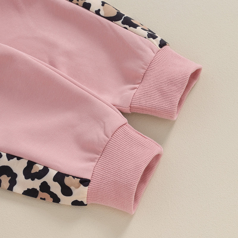 2023-09-15 Lioraitiin 0-3Y Newborn Baby Girls Clothing Set Letter & Leopard Print Long Sleeve Pullover Strap Pants 2 Pcs Outfit