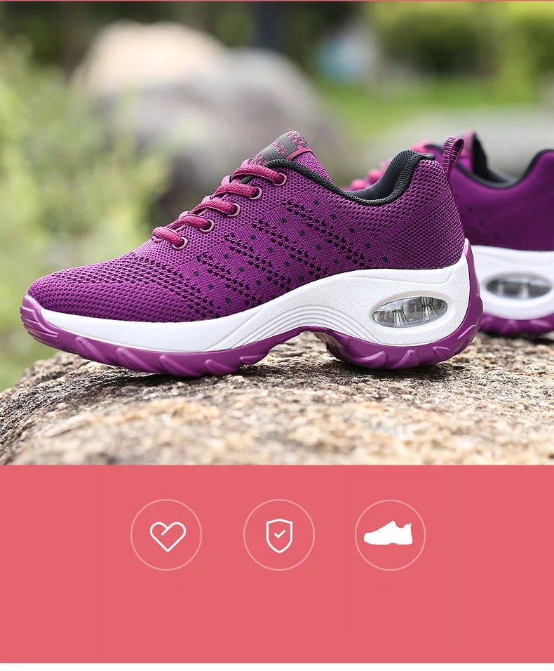 2025 Women's Fashion New Product: Sports Walking Shoes Breathable and Lightweight Casual Walking Platform Shoes Calzados Mujeres