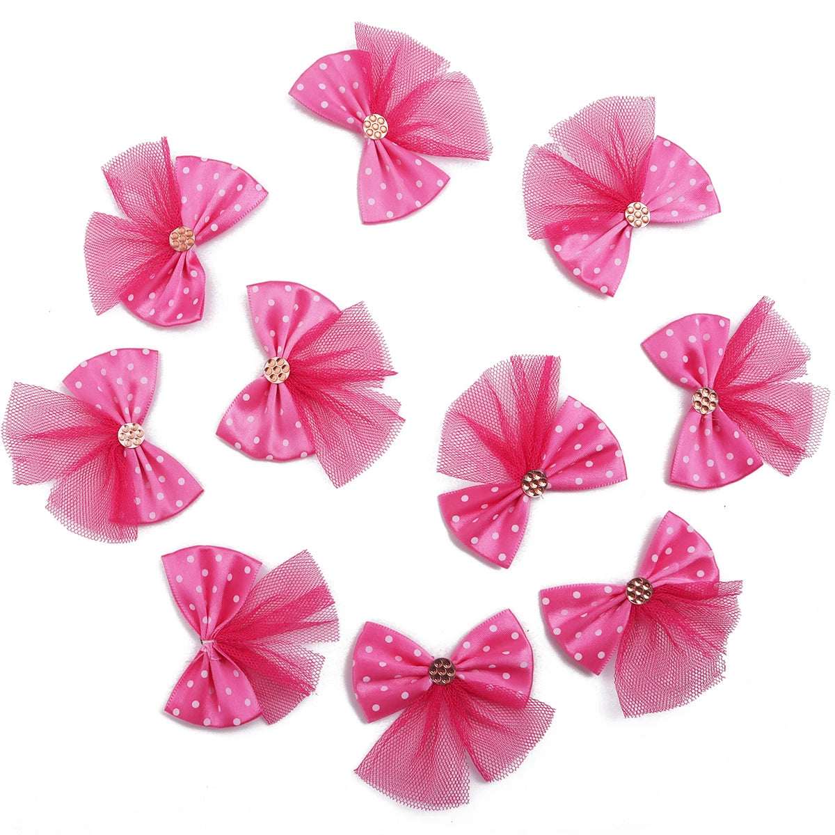 10PCS Dog Bow Dog Hair Accessories Handmade No Clip, No Rubber Band Pet Clothing Decoration Bows For Dogs Cats Pet Accessories