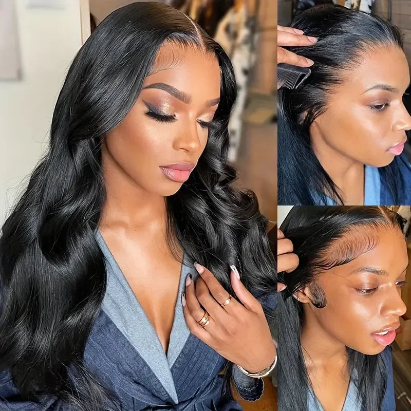 Body Wave Lace Front Wigs Human Hair Pre Plucked 180% Density Human Hair Wigs for Black Women 13x6 transparent Lace Frontal Wigs