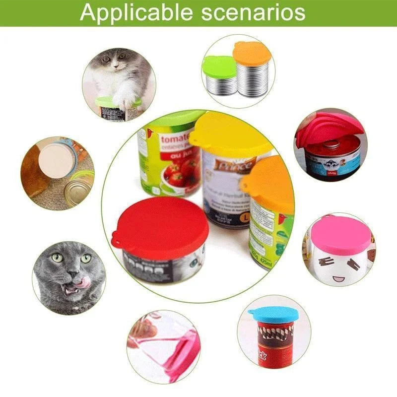 Reusable 3 In 1 Pet Food Can Silicone Cover Dogs Cats Storage Tin Cap Lid Seal Cover Pet Supplies For 8.5cm/7.5cm/6.5cm