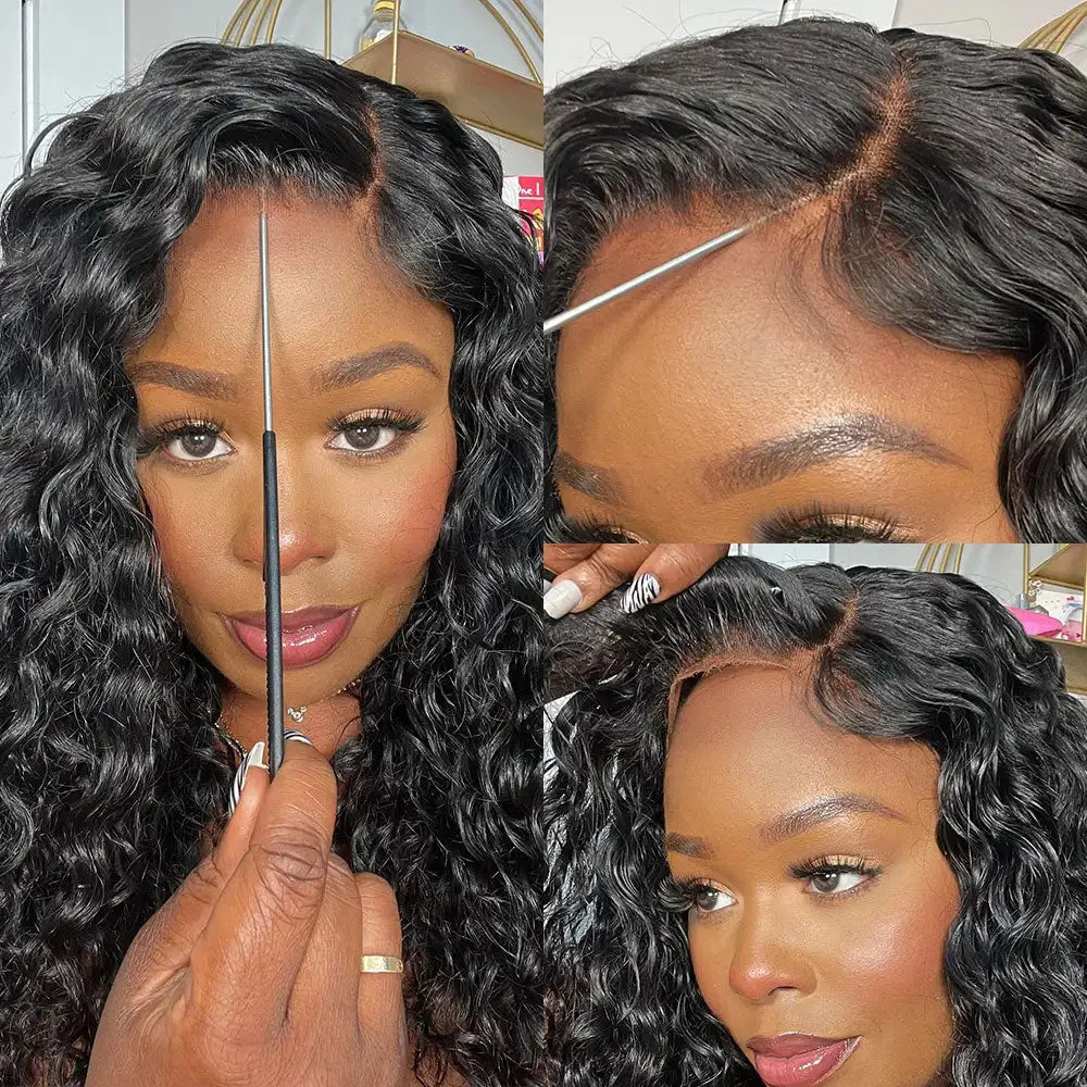 40 Inch Deep Wave 13x6 Hd Lace Frontal Human Hair Wigs 250 Density Brazilian Curly Water Pre Cut Lace Glueless Wig Ready To Wear