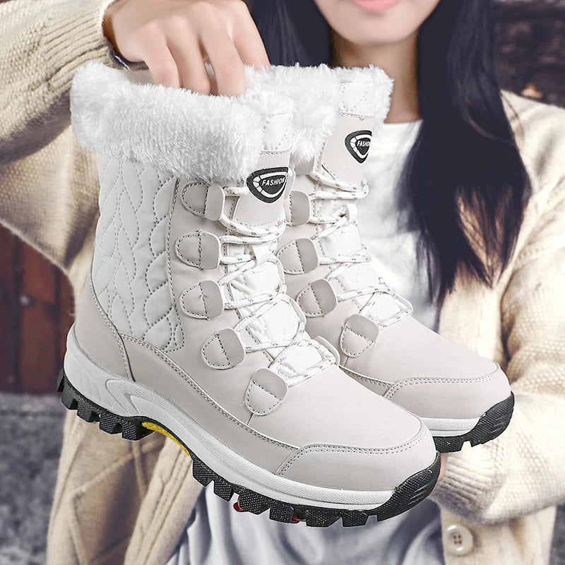 Women Classic Snow Boots Winter Warm Shoes Handmade Platform Shoes Womens Boots Ankle  Size 43 Booties