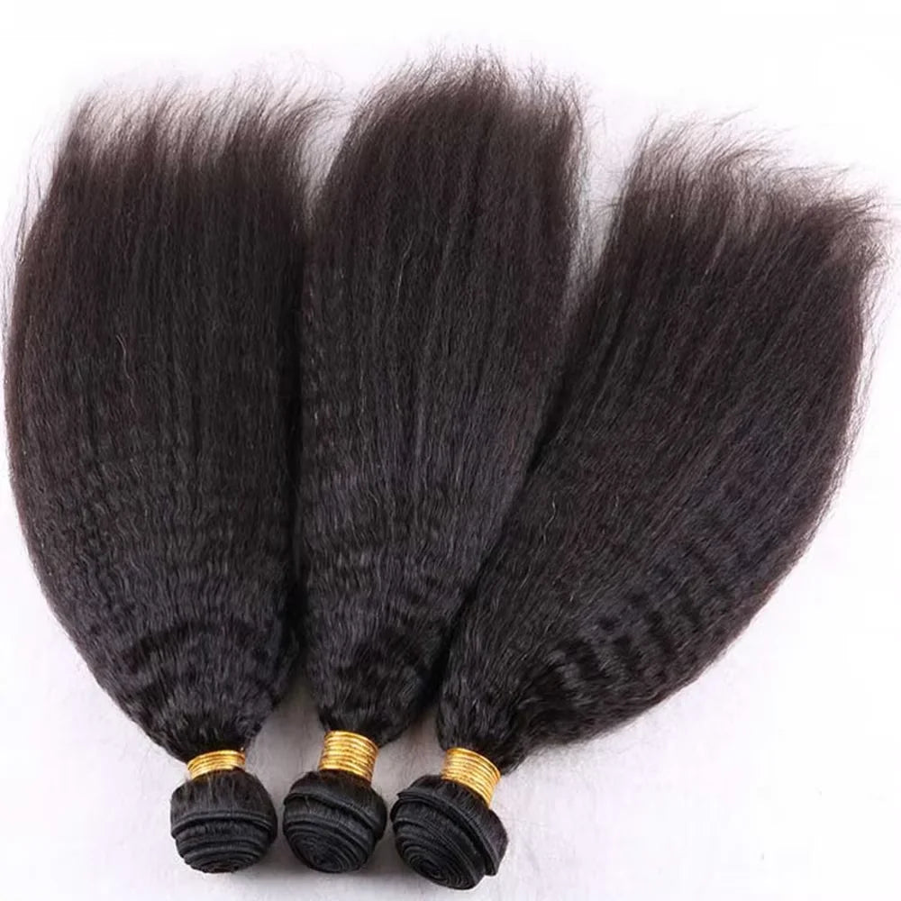 Kinky Straight Human Hair Bundles 30 inch Brazilian Hair Weave Bundles Sew In Remy Hair Extensions 3 4 Bundles Virgin Hair Weft