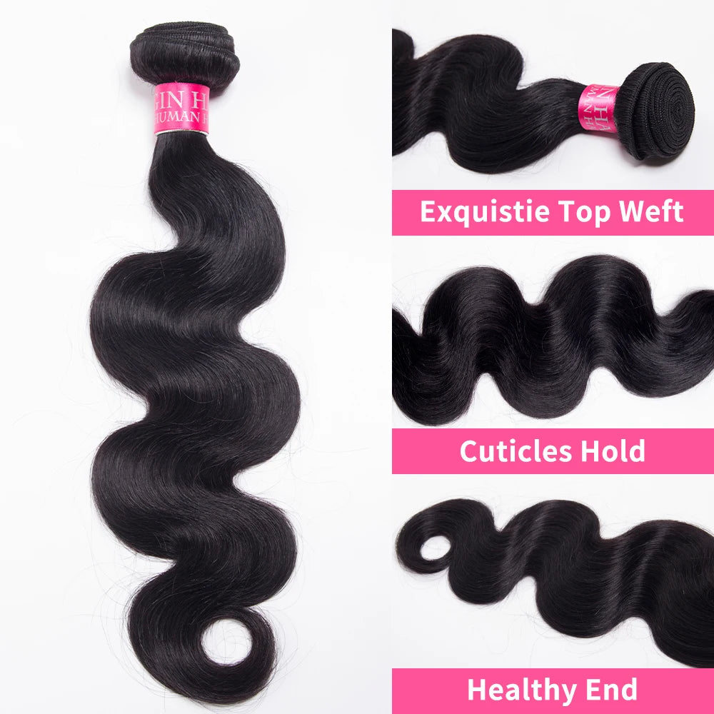 100% Remy Human Hair Bundles Brazilian Body Wave Double Weft Bulk Braiding Hair Sew In Quick Weave Bundles 1/3/4 Pcs 14-30 Inch