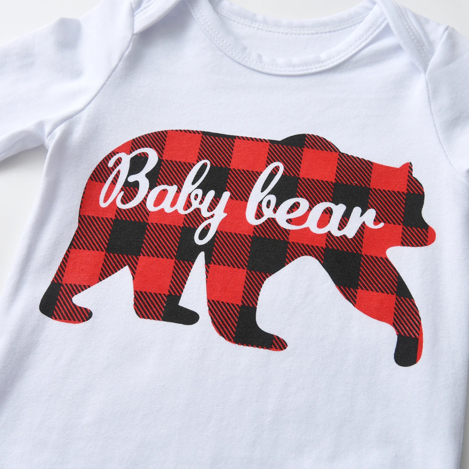 Newborn Baby Boy Clothes Set Long Sleeve Bear Print Romper Top and Fashion Infant Pants Hat Outfit