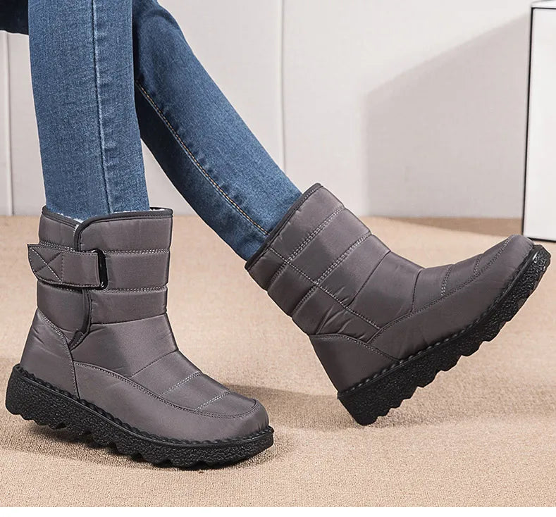 Women Boots 2025 Winter Shoes Woman Waterproof Snow Boots Winter Warm Fur Botas Mujer Korea Style Black Ankle Boots For Women