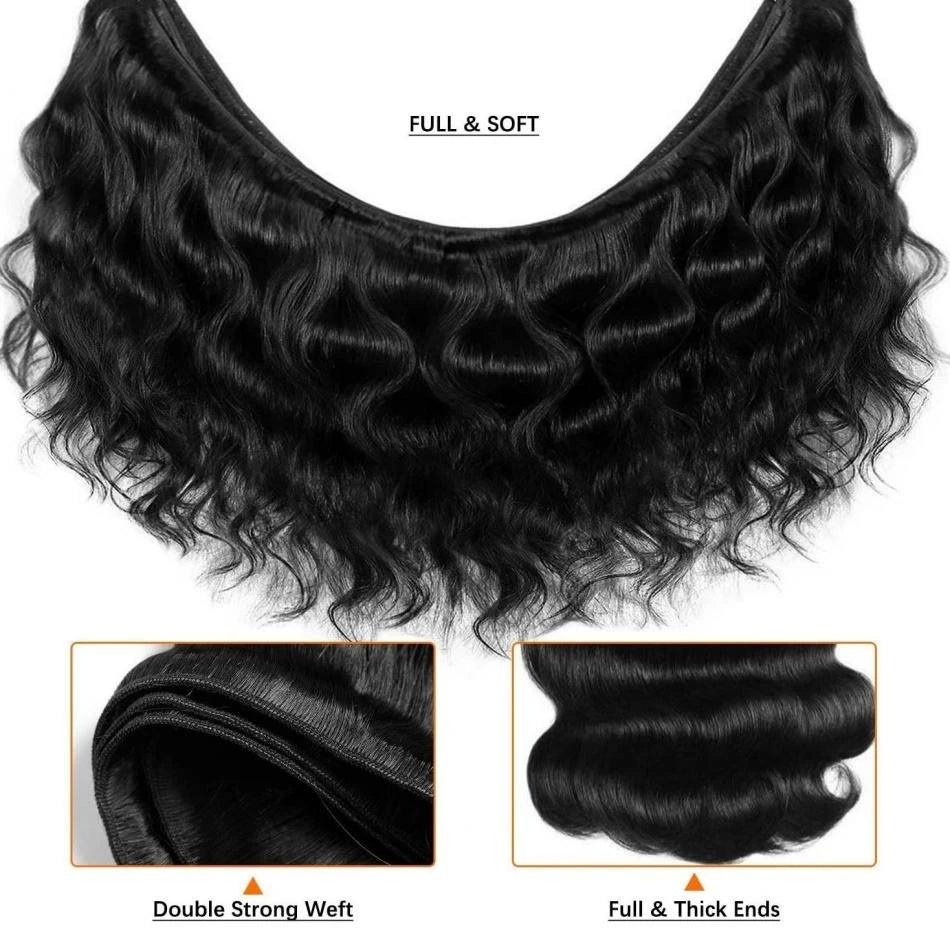 Original Natural Hair Body Wave Bundles Human Hair 26 28 30 Inch Brazilian Extensions 1/3/4 Pieces Bundles Deals For Women