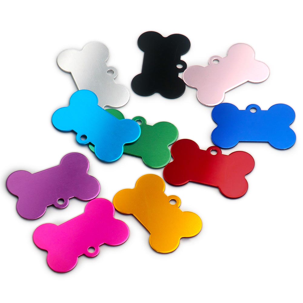 20Pcs Dog ID Tag Personalized Pet Engraved Pet ID Name Number For Puppy Dog Customized Tag Collar Pendant Bone Pet Accessories