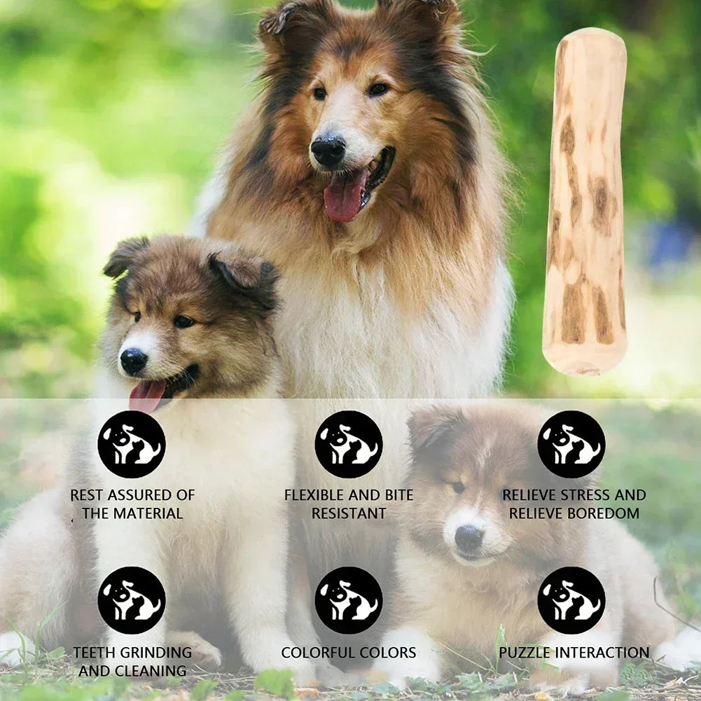 Durable Coffee Wood Chew Stick for Dogs - Natural Anxiety Relief & Teeth Cleaning Pet Toy
