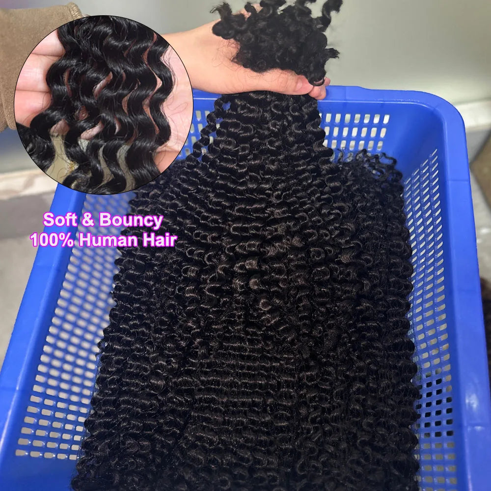 4B Afro Kinky Curly Virgin Human Hair 16 Inch Brazilian Human Hair Extensions Weave Bundles No Weft Weaving for African Women
