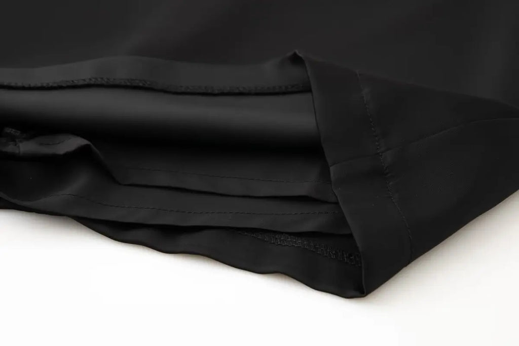 Korean Fashion Black Mini Skirts Summer Clothes Women 2025 Low Rise Skirts Mini Satin Skirt Low Waist Pencil Skirt With Shorts