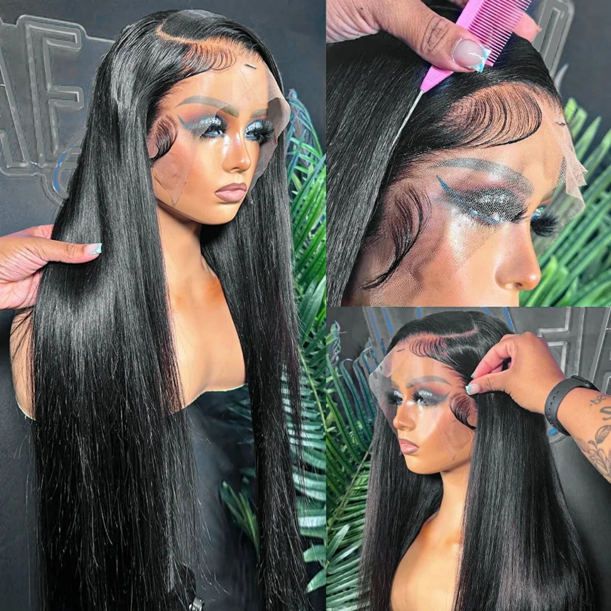 40 Inch 200 Density 13x6 Frontal Wig For Women Brazilian Wigs Human Hair 13x4 Bone Straight HD Transparent Lace Front Wigs