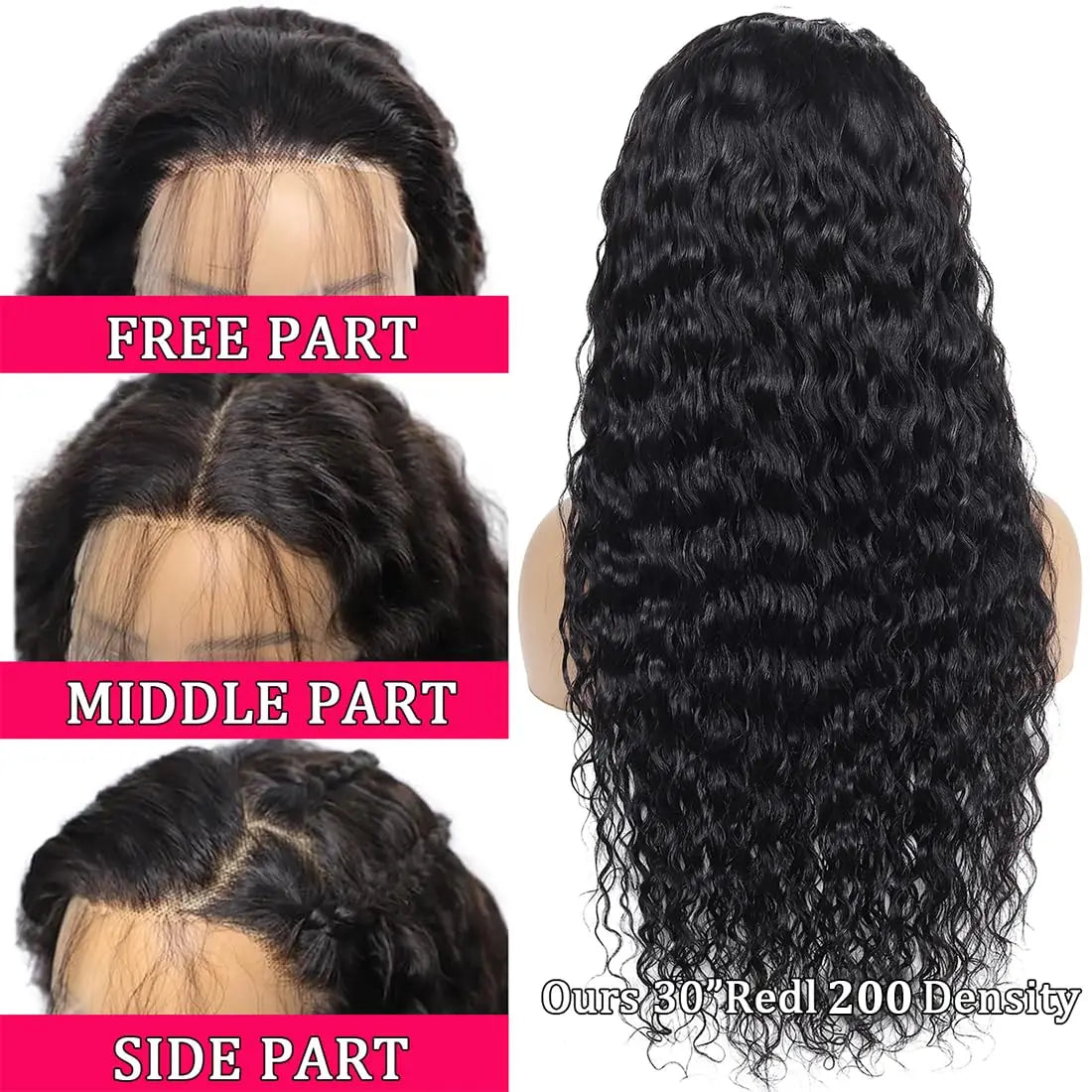 13x4 Deep Wave Curly Lace Front Wig 30 32 Inch Deep Kinky Curly Human Hair Wigs 13X4 HD Transparent Lace Frontal Wig For Women