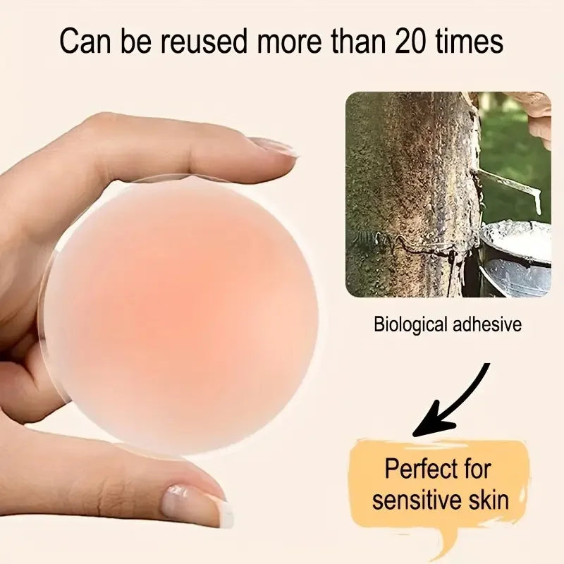 Reusable Silicone Pasties - Seamless Nipple Covers for Women, Invisible Under Clothing, No-Slip Petals nipple cover women
