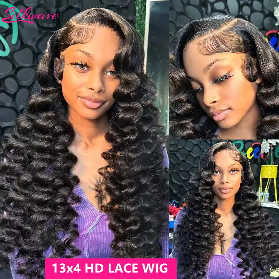 30 40 Inch Loose Deep Wave Wigs 13x6 Hd Lace Frontal Wig Brazilian Human Hair Wig 13x4 Preplucked Transparent Hd Lace Front Wig