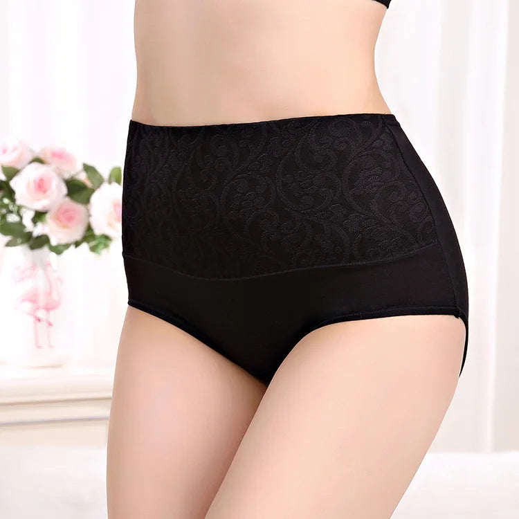 3Pcs/Lot Plus Size Underwear Women High Waist Women's Panties Cotton Brief Girl Breath Panty Abdominal Underpants Ladies L-5XL