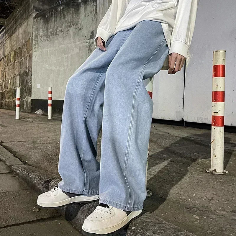 2024 New Streetwear Loose Jeans Men Korean Style Fashion