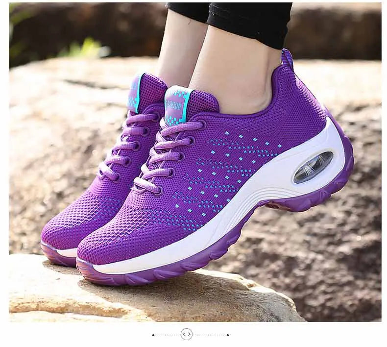 2025 Women's Fashion New Product: Sports Walking Shoes Breathable and Lightweight Casual Walking Platform Shoes Calzados Mujeres