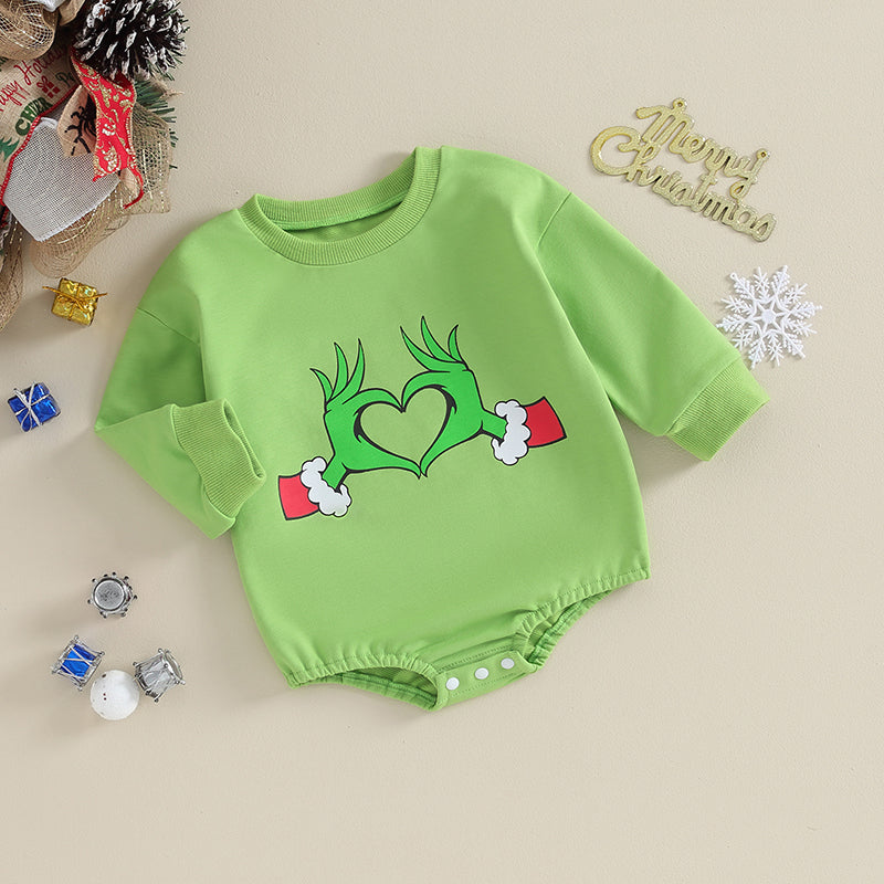 2023-09-05 Lioraitiin 3-18M Newborn Baby Girl Boy Christmas Outfit Sweatshirt Oversized Bubble Romper Sweater Clothes