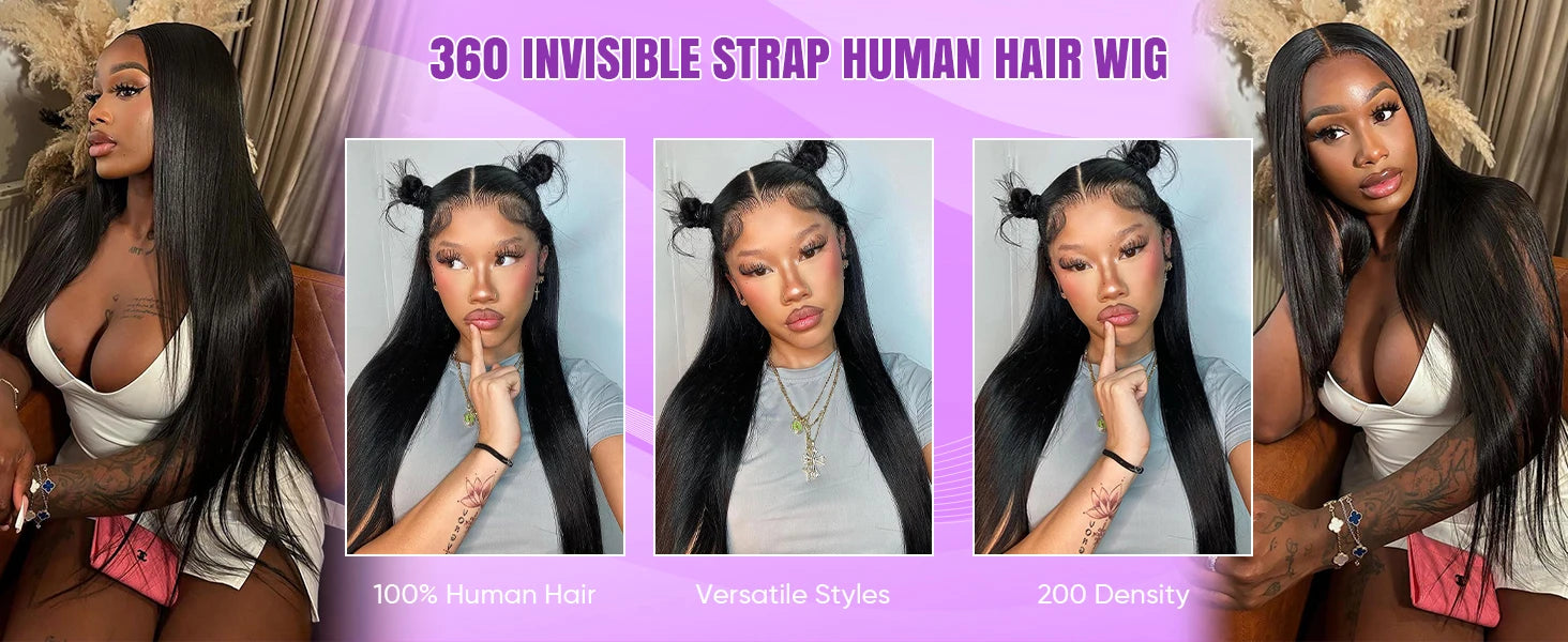 210 Density Bone Straight Human Hair Wig 360 Full Lace Front Wig 40 Inch Pre Plucked Brazilian 13x6 Lace Frontal Wig For Women