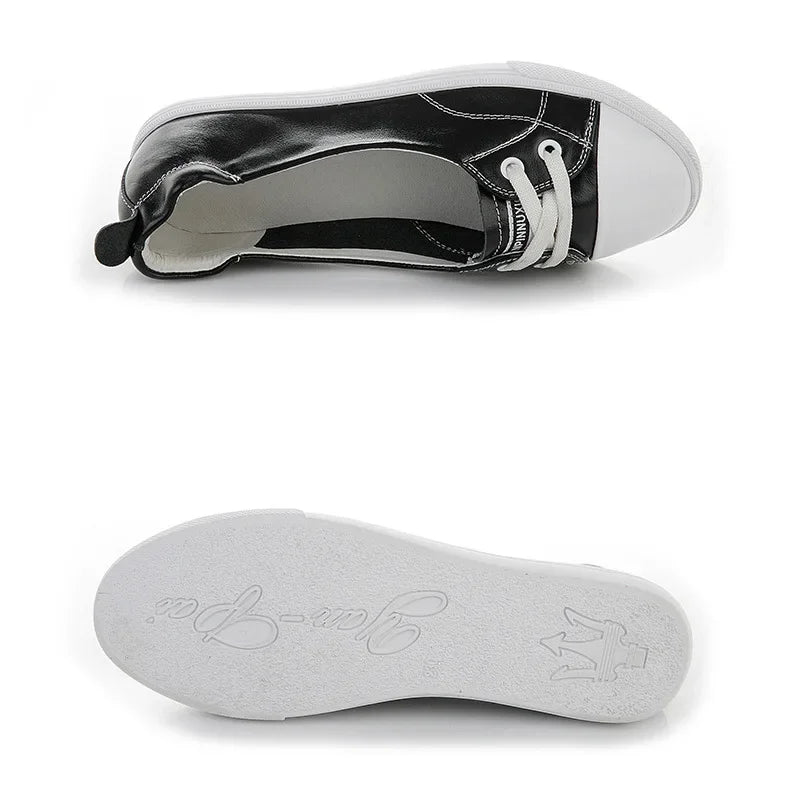 Shallow Mouth Leather Small White Shoes Women's 2026  Flat Shoes Casual Shoes Women Driving Pregnant Women Student Skate Shoes