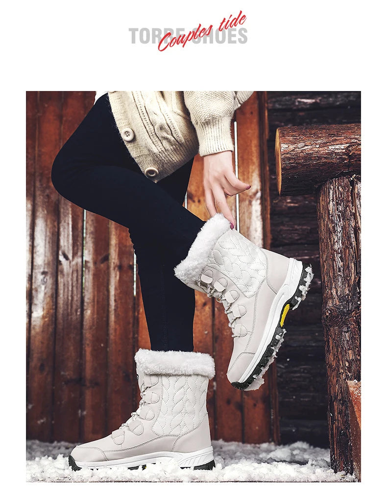 Women Classic Snow Boots Winter Warm Shoes Handmade Platform Shoes Womens Boots Ankle  Size 43 Booties