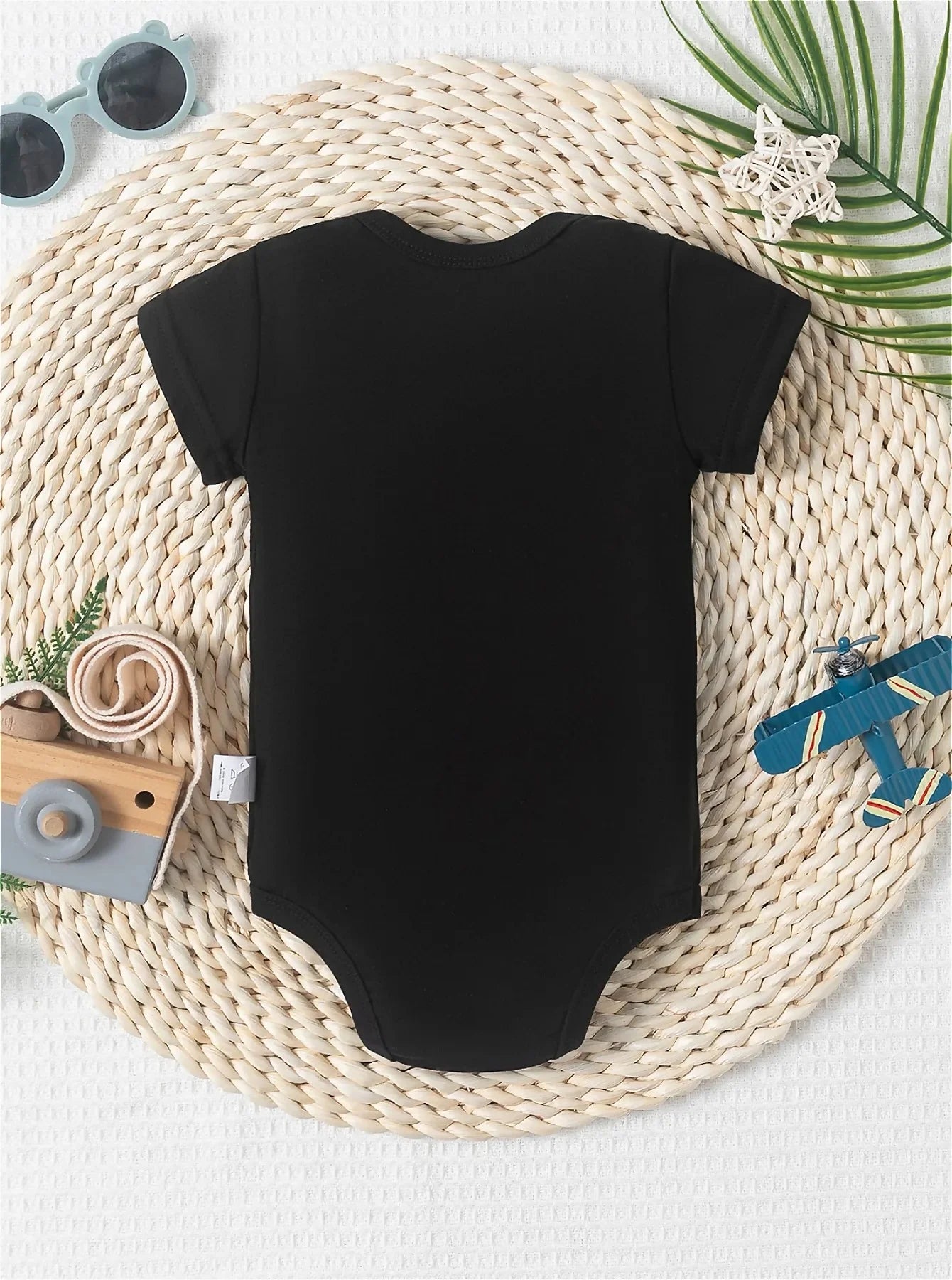 Baby Bodysuit Summer Crew Neck Fit Short Sleeve Infant Romper with Alphabet Print "I'm The Luckiest Trouble Maker", for Outdoor