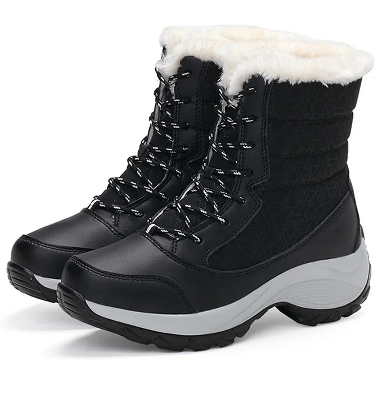 Women Boots Winter Platform Heels Snow Boots for Wamen 2023 Trend Fur Warm Ankle Boots Female Plush Winter Waterproof Shoes