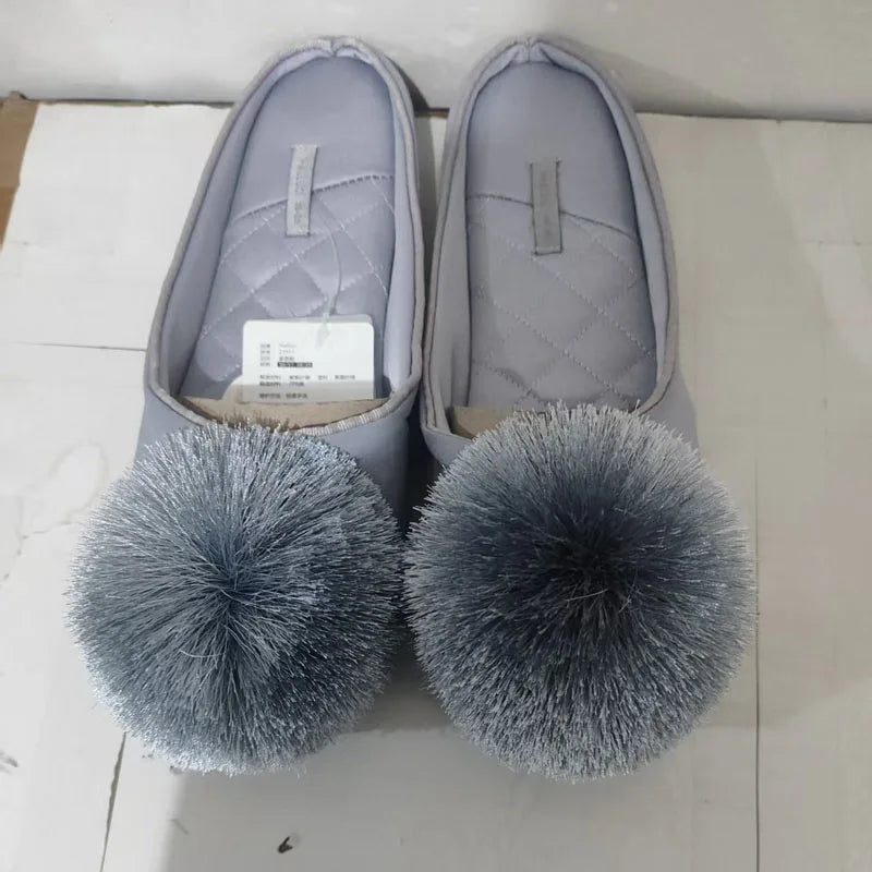 Red/Pink/Gray New Style At Home Slippers Indoor Winter Slippers Adult Women Soft Slipper Lovers Winter House Gilr Shoes