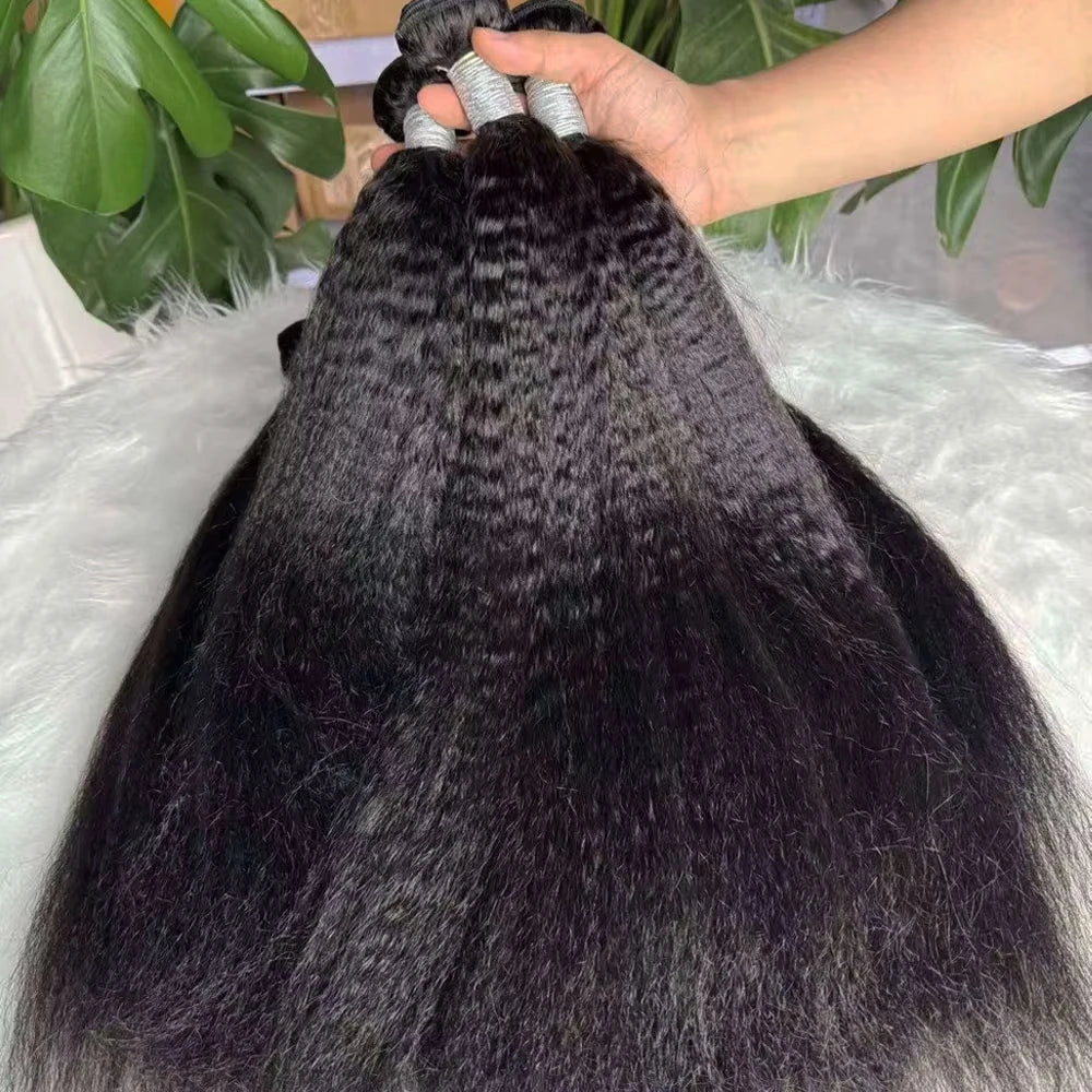 Kinky Straight Human Hair Bundles 30 inch Brazilian Hair Weave Bundles Sew In Remy Hair Extensions 3 4 Bundles Virgin Hair Weft
