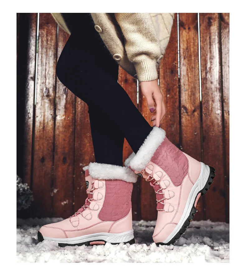 Women Classic Snow Boots Winter Warm Shoes Handmade Platform Shoes Womens Boots Ankle  Size 43 Booties
