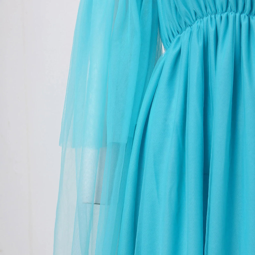 Off Shoulder Ruffle Dresses For Women Elegant Summer High Waist Loose Wedding Dress Summer Women's Dresses Beach Female Dress