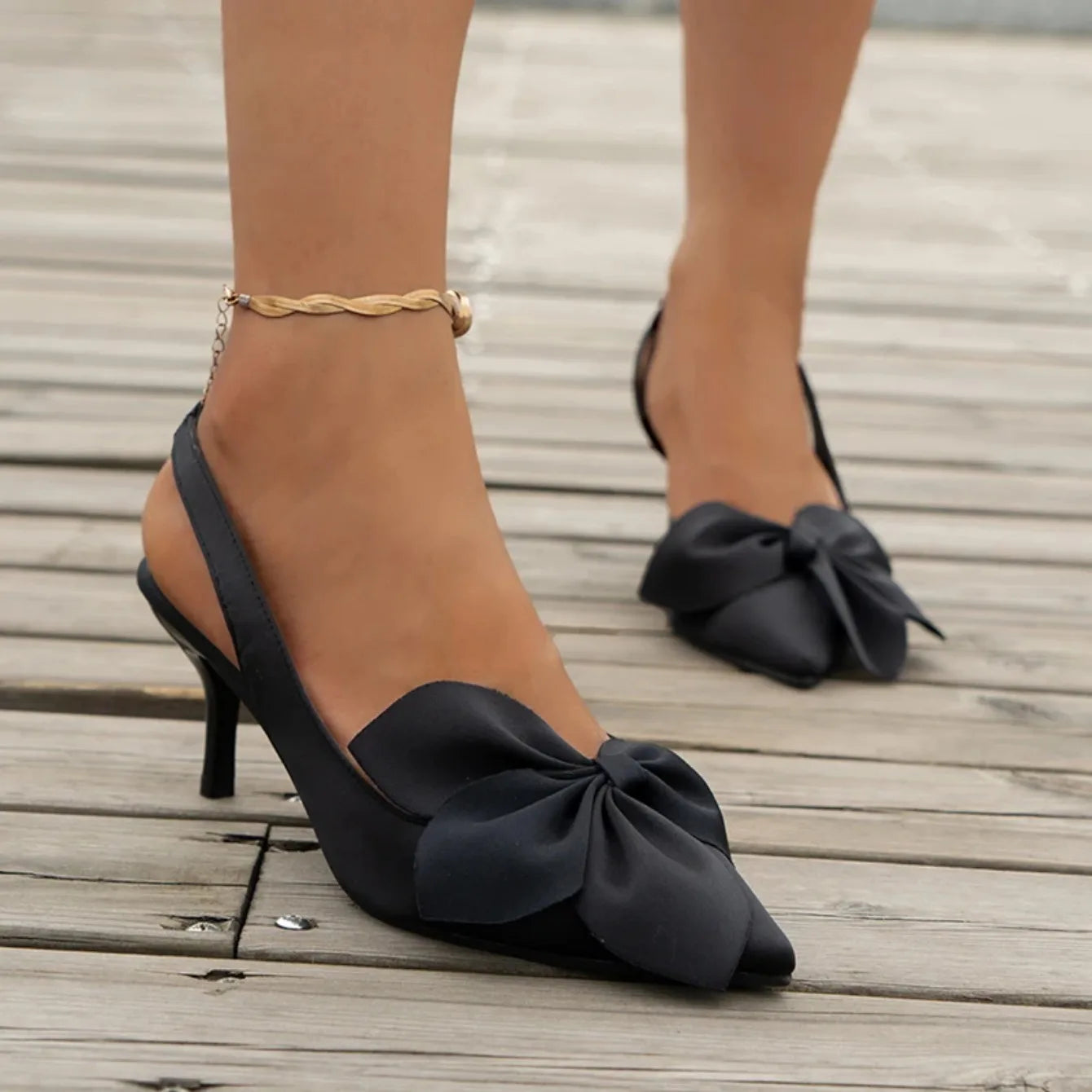 Sandals Summer Women Luxury Brand High Heels Sandalias Sexy Pointed Toe Slip on Bow Casual Shoes Office High Heels Women Sandals