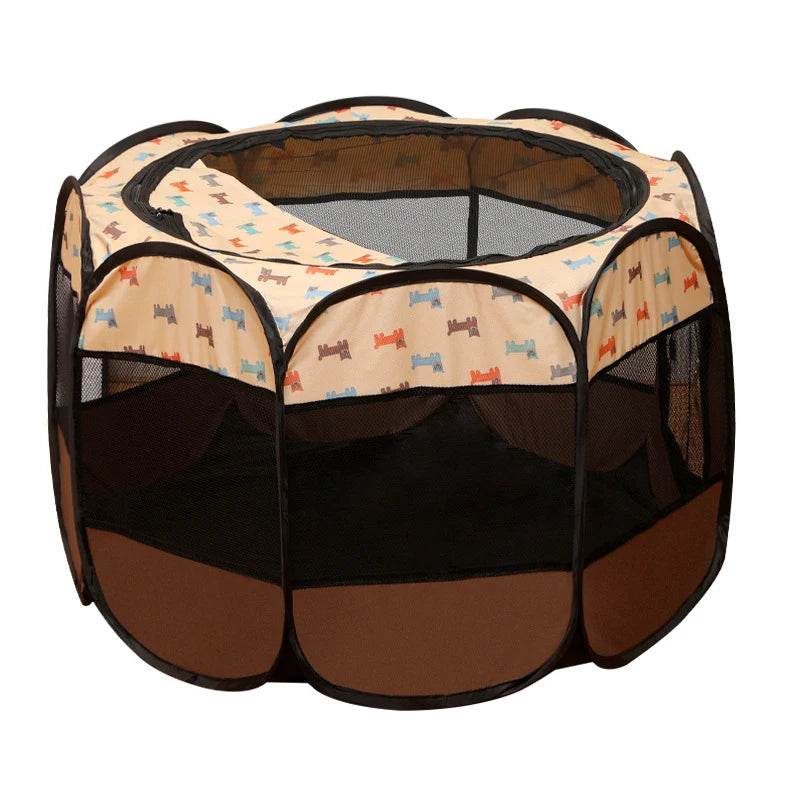 Portable Foldable Pet Tent Kennel Octagonal Pet Tent Foldable Portable Oxford Cloth Cat and Dog Nest Home Furnishings