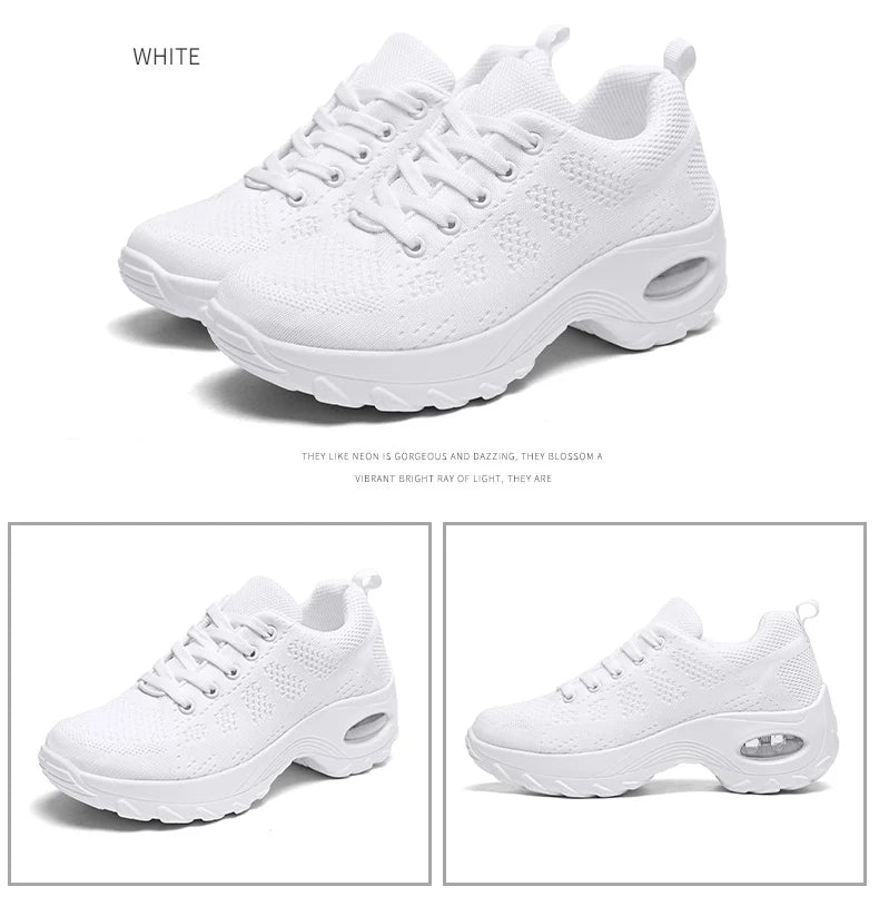 2025 Women's Fashion New Product: Sports Walking Shoes Breathable and Lightweight Casual Walking Platform Shoes Calzados Mujeres