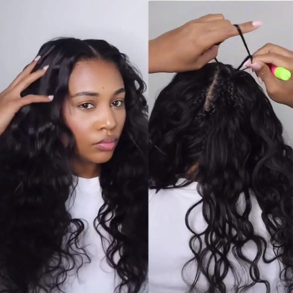 Body Wave Knotless Pre Separated Crochet Human Hair Extensions Bundles With Threading Brazilian Feather Virgin Hair for Braid
