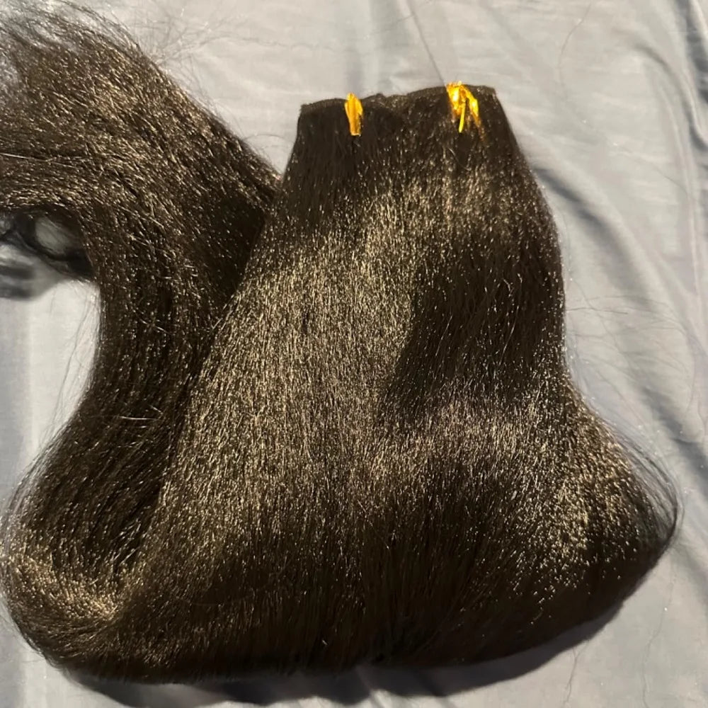 Kinky Straight Human Hair Extensions 100% Unprocessed Remy Hair Clip in Hair Extensions Real Human Hair for Women