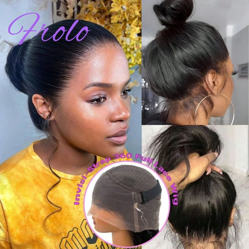 210 Density Bone Straight Human Hair Wig 360 Full Lace Front Wig 40 Inch Pre Plucked Brazilian 13x6 Lace Frontal Wig For Women