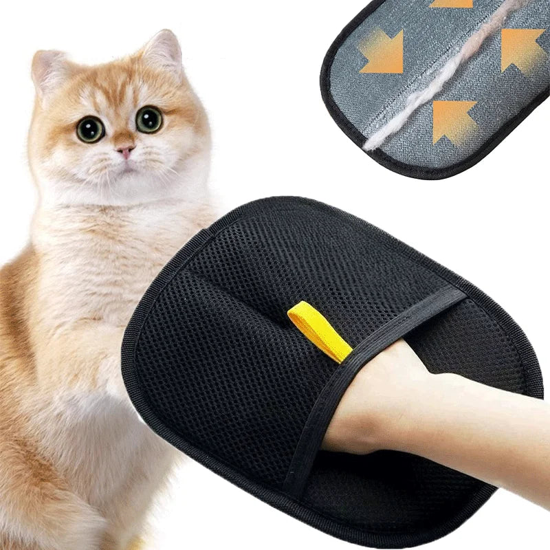 Pet Grooming Gloves Reusable Hair Removal Tool Cat Hair Removal Brush Double-Sided Removing Hair Comb for Sofa Clothes Cleaning